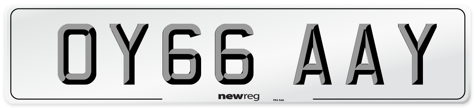 OY66 AAY Number Plate from New Reg